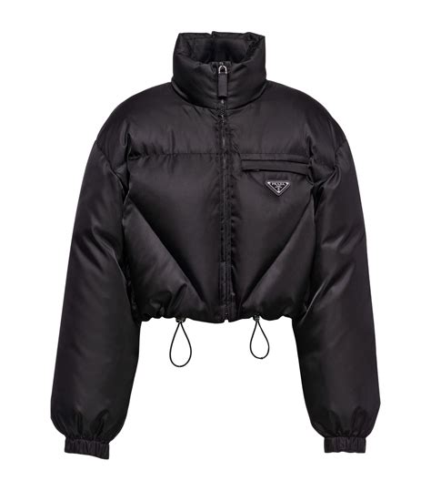 prada jacket cropped|prada cropped puffer jacket black.